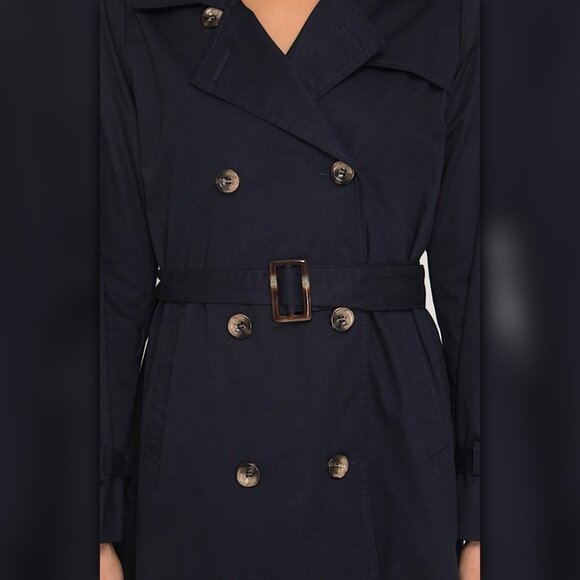 • A090 • Double Breasted Trench Coat With Belt - Picture 5 of 8
